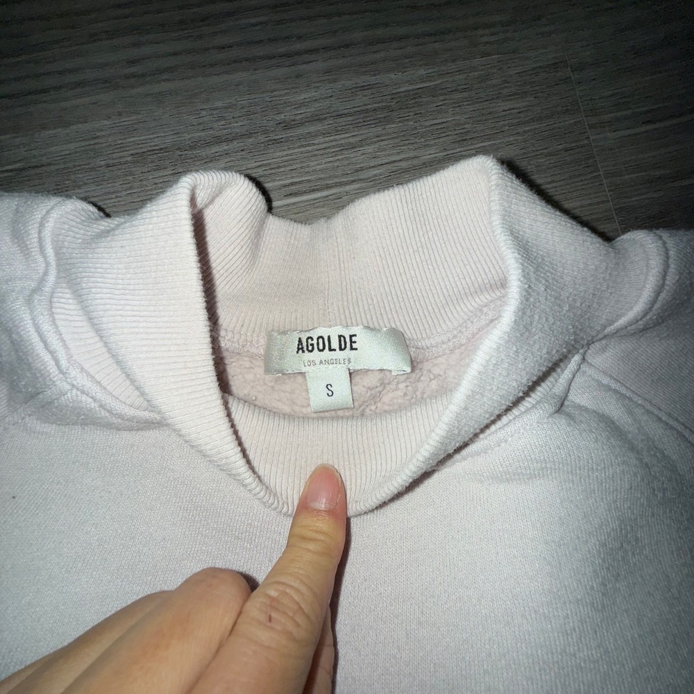 AGOLDE Mock Neck Tarron Sweatshirt Pullover Long Sleeve Women's Size S - Picture 4 of 8